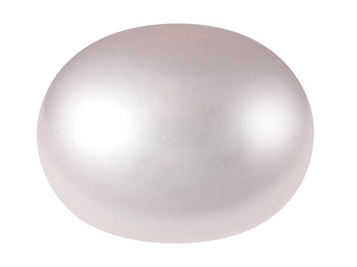 Cultured Pearls Pair Button        Half Drilled 6.5-7mm, Pink,        Freshwater