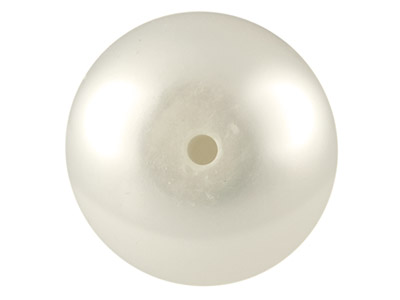 Cultured Pearls Pair Button        Half Drilled 6.5-7mm, White,       Freshwater - Standard Image - 2