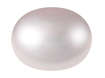 Cultured Pearls Pair Button        Half Drilled 7-7.5mm, Pink,        Freshwater - Standard Image - 1