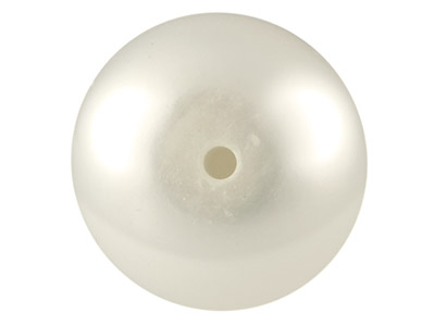 Cultured Pearls Pair Button        Half Drilled 8.5-9mm, White,       Freshwater - Standard Image - 2