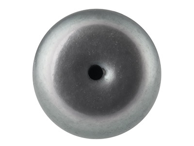 Cultured Pearls Pair Button         Half Drilled 9-9.5mm, Peacock Grey, Freshwater - Standard Image - 2