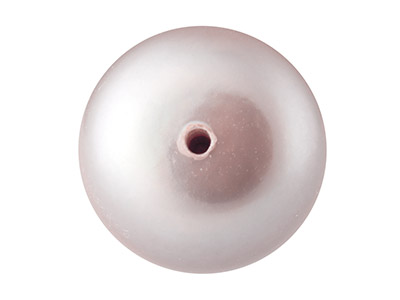 Cultured Pearls Pair Button        Half Drilled 9-9.5mm, Pink,        Freshwater - Standard Image - 2