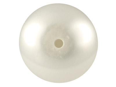 Cultured Pearls Pair Button        Half Drilled 9-9.5mm, White,       Freshwater - Standard Image - 2