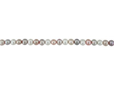 Freshwater Pearls, Off-round, 6-7mm, Natural Multi-tone, 45cm