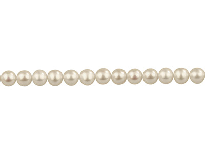 Cultured Pearls Fresh Water,       7-7.5mm, White, Potato Round,      16