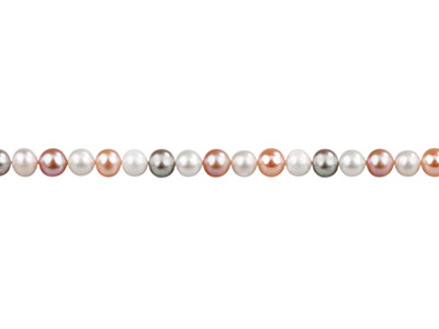 Cultured Pearls Fresh Water,       7-7.5mm, Multicoloured, Potato     Round, 16