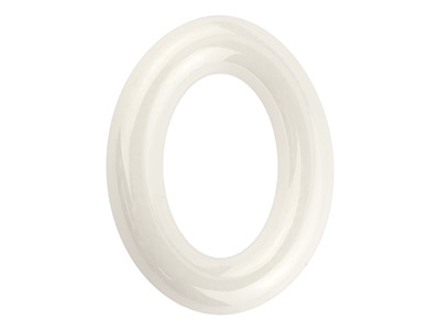 Ceramic Oval Shape, White, 13x10mm - Standard Image - 1