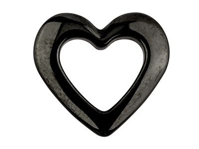 Ceramic Heart, Grey, 15mm