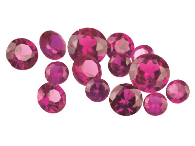 Synthetic Ruby, Round, 3,4,5mm,    Pack of 14 - Standard Image - 1