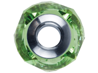 Swarovski Crystal Becharmed Helix Charm Bead, 5920, 14mm Peridot