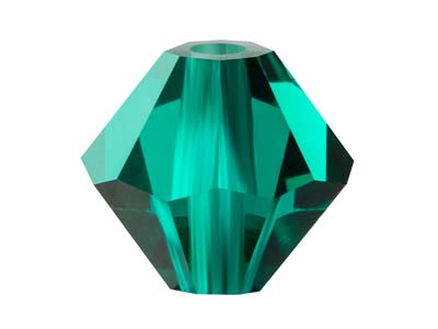 Preciosa Crystal Pack of 12,       Bicone, 6mm, Emerald