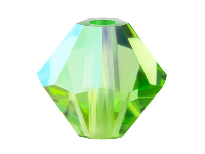 Preciosa Crystal Pack of 24,       Bicone, 4mm, Peridot Ab