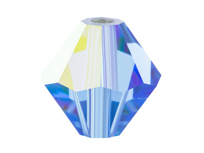 Preciosa Crystal Pack of 24,       Bicone, 4mm, Sapphire Ab