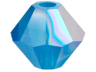 Swarovski Crystal Pack of 24 Bicone, 5328, 4mm Caribbean Blue Opal Ab