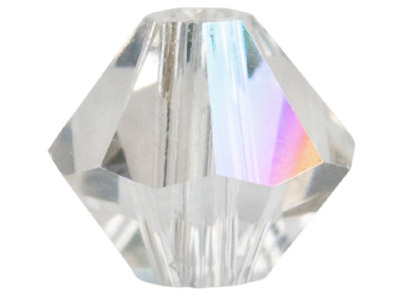 Swarovski Crystal Pack of 24 Bicone, 5328, 4mm Crystal Clear Ab