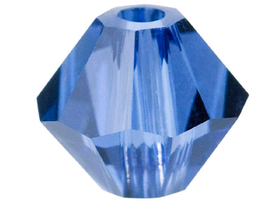 Swarovski Crystal Pack of 24 Bicone, 5328, 4mm Sapphire Satin