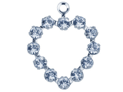Swarovski Crystal Heart Charm, 37212, 12x15mm Multi-stone Crystal