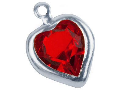 Swarovski Crystal Heart Charm, 52200, 8mm Light Siam