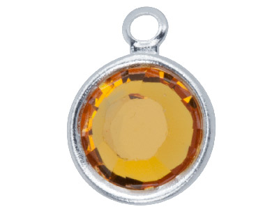 Swarovski Crystal Round Charm, 57700, 9mm Topaz