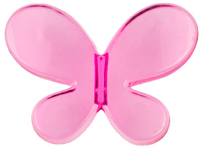 Hot Pink Butterfly 33x45mm Lucite Beads Pack Of 2