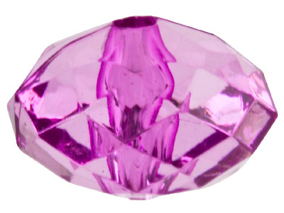 Pink Faceted Rondelle 14mm Lucite Beads Pack Of 20