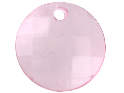 Light Pink Flat Round 15mm Disco Beads Lucite Pack Of 50