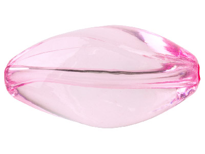 Light Pink 4 Sided Irregular Oval 26x13mm Lucite Beads Pack Of 10