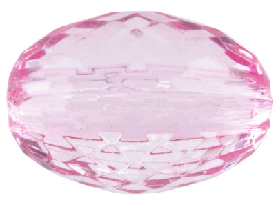 Light Pink Faceted Oval 12mm Lucite Beads Pack Of 20