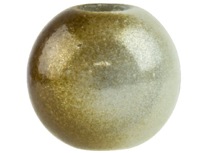 2 Tone Silver Bronze Miracle Beads Round 12mm, Plastic, Pack Of 20