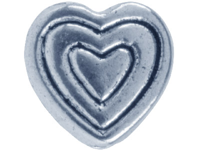 Silver Tone Heart Lined, 8mm, Pack Of 10