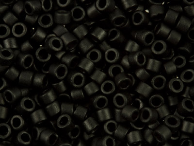 Miyuki 11/0 Delica Seed Beads Matte Black, 7.2g Tube, Miyuki Code Db310 - Standard Image - 1