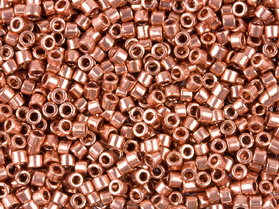 Miyuki 110 Delica Seed Beads      Bright Copper Plated 7.2g Tube,    Miyuki Code Db040