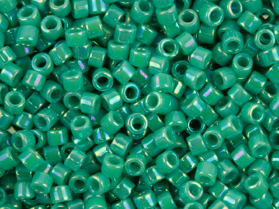 Miyuki 11/0 Delica Seed Beads      Opaque Turquoise Ab 7.2g Tube,     Miyuki Code Db166 - Standard Image - 1