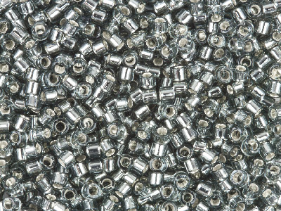 Miyuki 11/0 Delica Seed Beads       Silver Lined Grey 7.2g Tube, Miyuki Code Db048 - Standard Image - 1