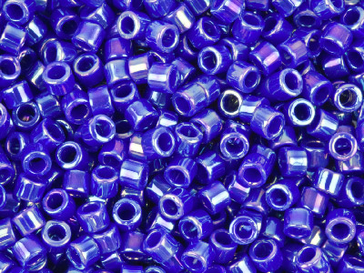 Miyuki 110 Delica Seed Beads      Opaque Royal Blue Ab 7.2g Tube,    Miyuki Code Db165