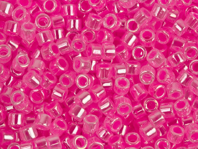 Miyuki 11/0 Delica Seed Beads Lined Crystal Dark Pink 7.2g Tube, Miyuki Code Db246 - Standard Image - 1