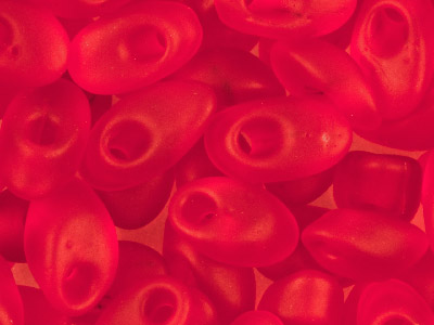 Miyuki Long Magatama Seed Beads 4x7mm Matte Transparent Red Orange 8.5g Tube, Lma-140f-tube