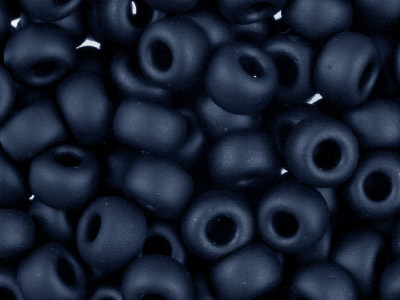 Miyuki 6/0 Round Seed Beads Matte  Black 20g Tube, Miyuki Code 401f - Standard Image - 1