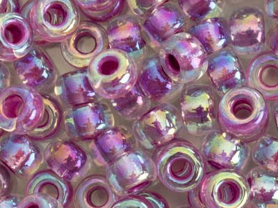 Miyuki 6/0 Round Seed Beads Seed   Beads Raspberry Lined Crystal Ab   20g Tube, Miyuki Code 264 - Standard Image - 1