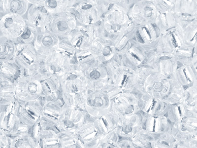 Miyuki 8/0 Round Seed Beads Silver  Lined Crystal 22g Tube, Miyuki Code 1 - Standard Image - 1