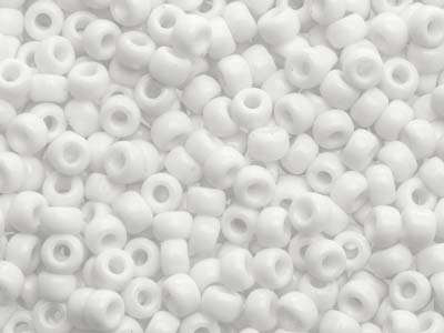 Miyuki 8/0 Round Seed Beads Seed    Beads Opaque White 22g Tube, Miyuki Code 402 - Standard Image - 1