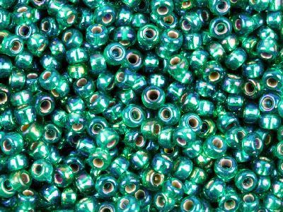 Miyuki 110 Round Seed Beads Silver Lined Emerald Ab 24g Tube, Miyuki   Code 1017