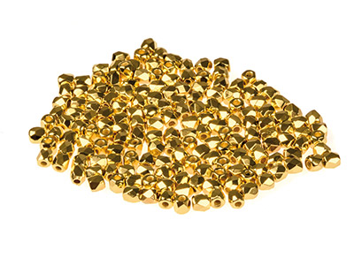 True2 2mm Czech Fire Polished      Beads, Crystal 24k Gold Plate, 2g  Pack - Standard Image - 1
