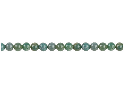 Moss Agate Semi Precious Round     Beads 6mm, 16