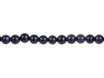 Blue Goldstone Beads, 8mm Round,   1640cm Strand
