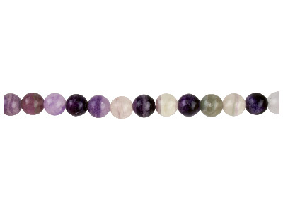 Purple Fluorite Semi Precious Round Beads 8mm 16