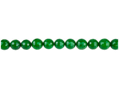 Dyed Green Jade Faceted Semi       Precious Round Beads 6mm, 16