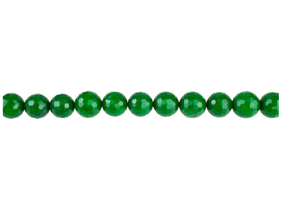 Dyed Green Jade Faceted Semi Precious Round Beads 8mm, 16