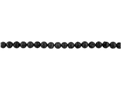 Black Lava 6mm Semi Precious Round Beads, 16