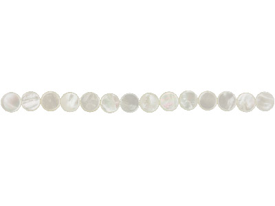 Mother of Pearl Semi Precious Flat Round Beads, 10x3mm, 16